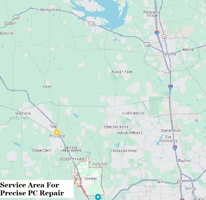 Map of Precise PC Repair Service Area